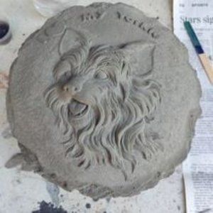 I love my Yorkie (cement)